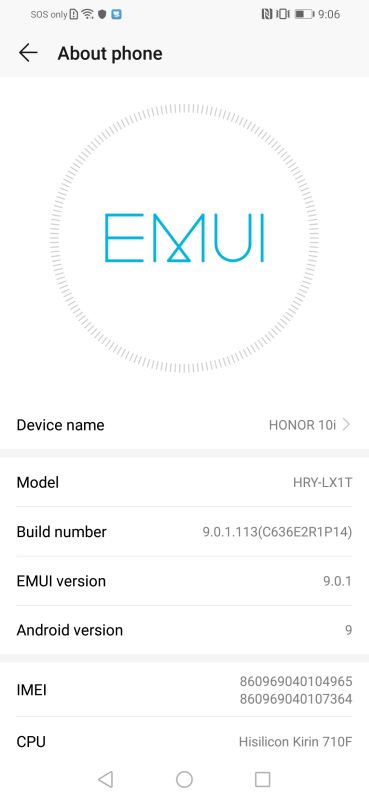 6ab42236 honor 20 lite system info