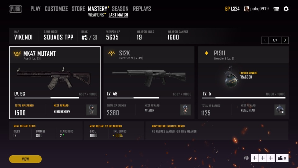 dcb847c0 pubg weapon mastery page