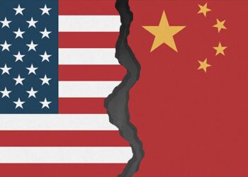 US China flags
