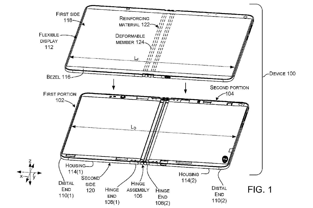 Microsoft dual display hinge patent