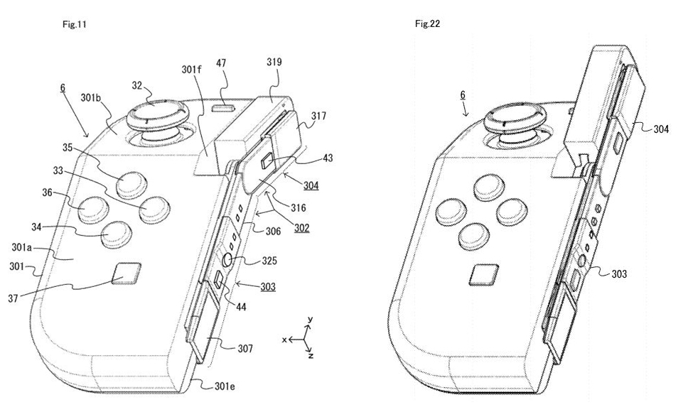Nintendo Joy Con patent USPTO bend