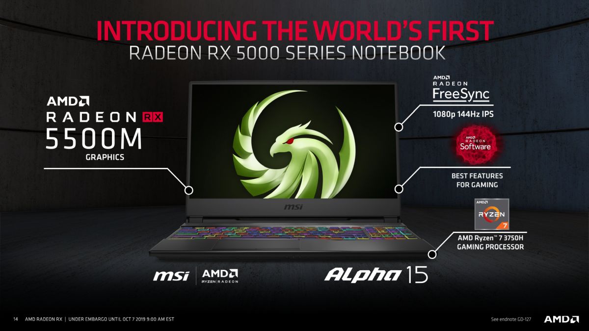 AMD Radeon RX 5500 Series 6 MSI Alpha 15