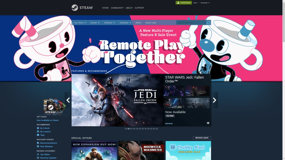 Steam Remote Play Together page