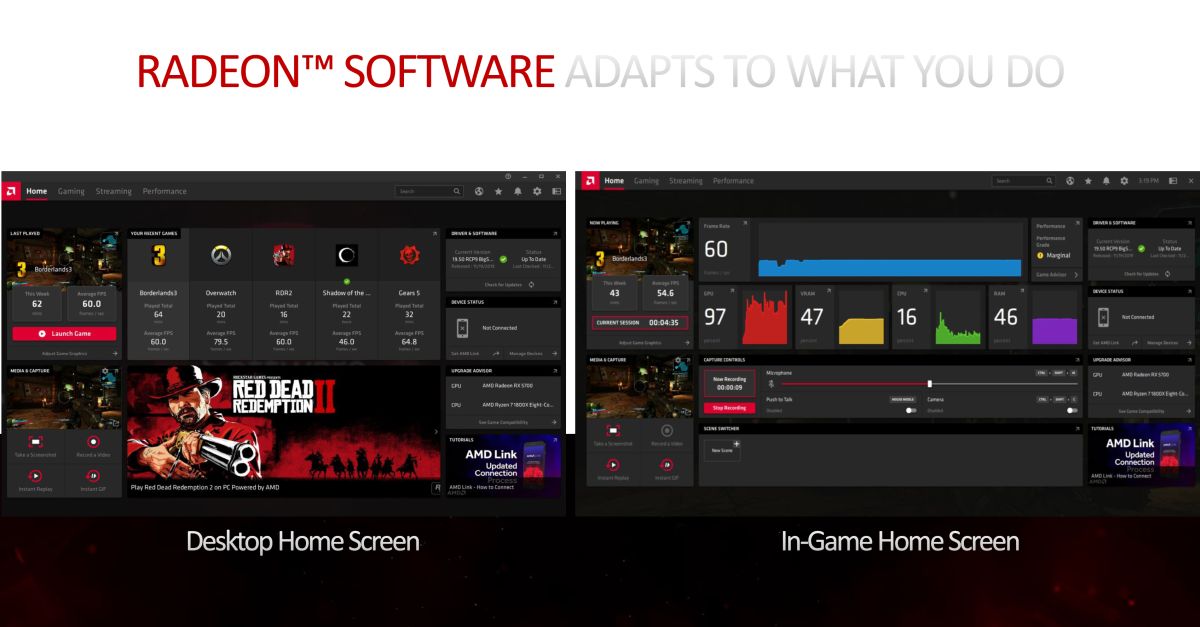 AMD Radeon Adrenalin Software adapting