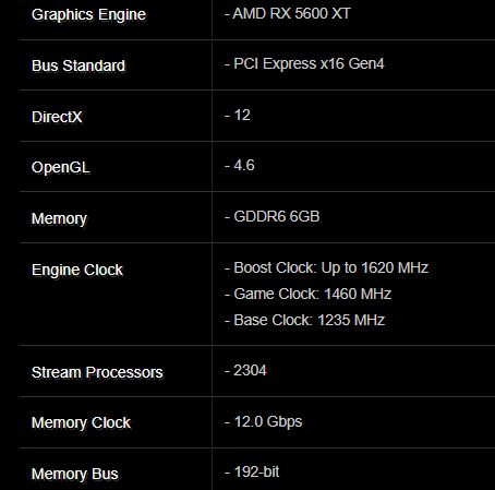 AMD Radeon RX 5600 XT specs 2