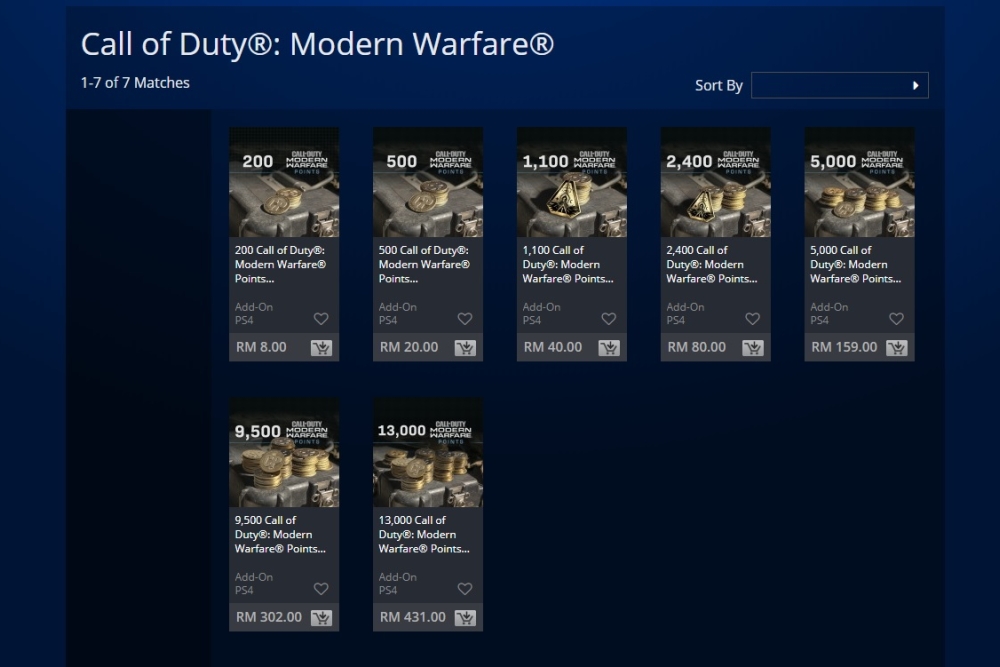 Call of Duty Modern Warfare mtx psn