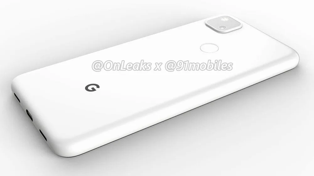 Google Pixel 4a render onleaks back left