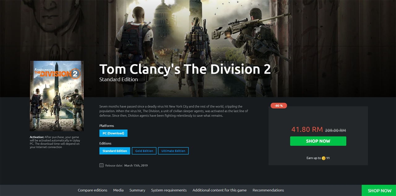 Chinese New Year Sale On Ubisoft Store Offering Up To 75 Percent Discount The Division 2 Priced At Only Rm42 Lowyat Net