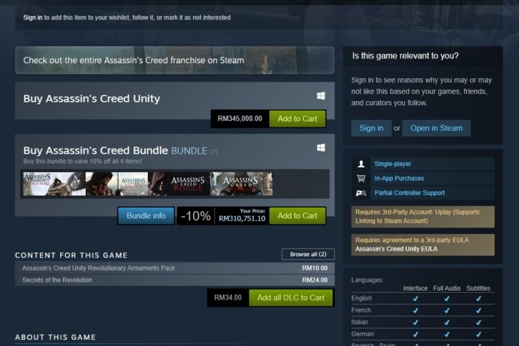 AC Unity Steam price bug 3 - Copy