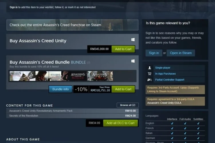 AC Unity Steam price bug 3 - Copy