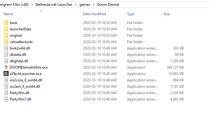 Doom Eternal directory