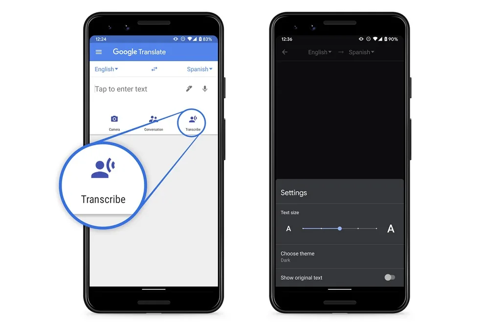 Google Translate Transcribe
