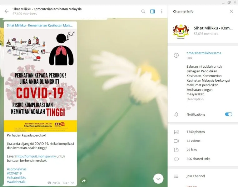 Sihat Milikku KKM Telegram