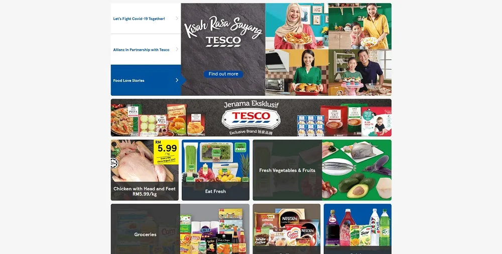 Tesco homepage