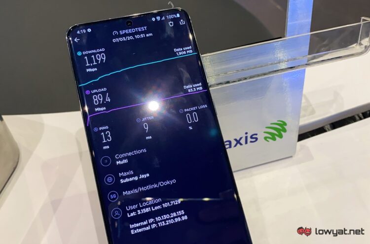 Maxis 5G speed test.