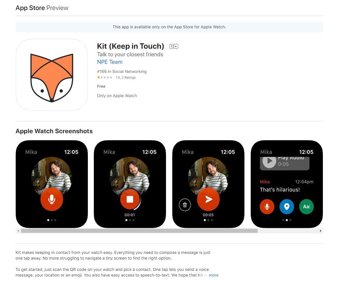 Apple Watch Facebook Kit App