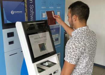 Etihad Airways Elenium demonstration of health screening kiosk