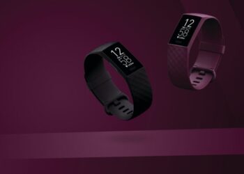 Product laydown photography for Fitbit Charge 4.