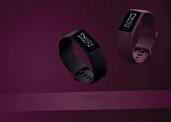 Product laydown photography for Fitbit Charge 4.