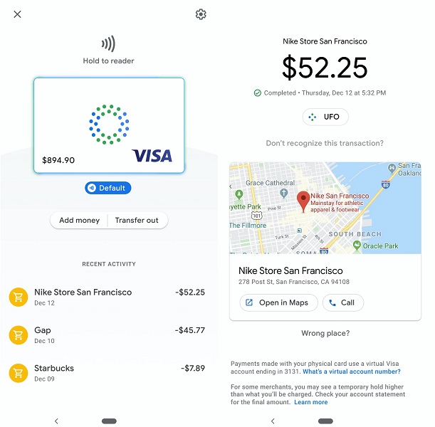 Google Pay Debit Card app