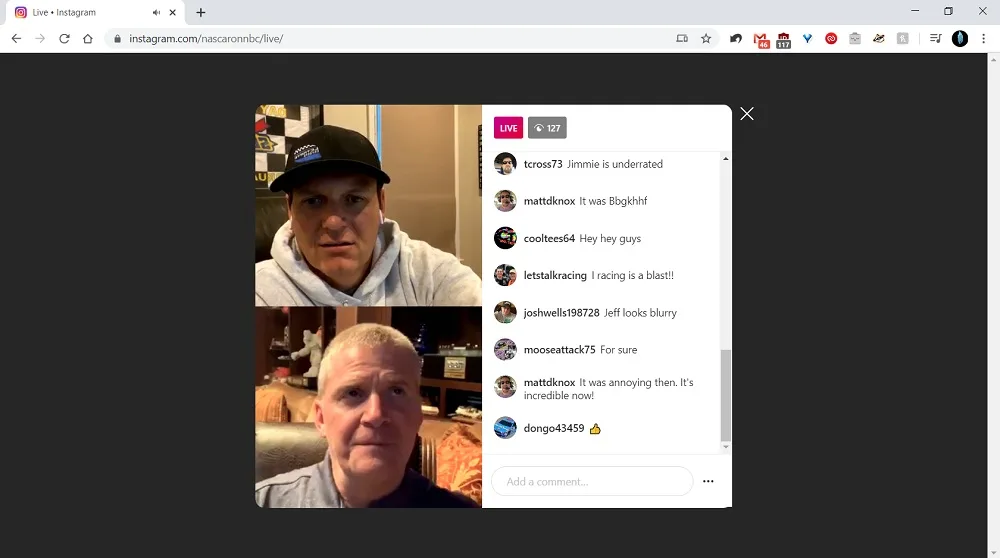 Instagram Live browser