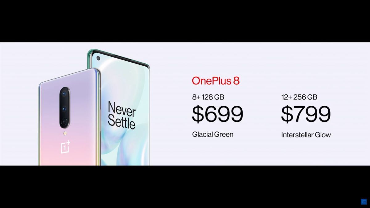 OnePlus 8 pricing