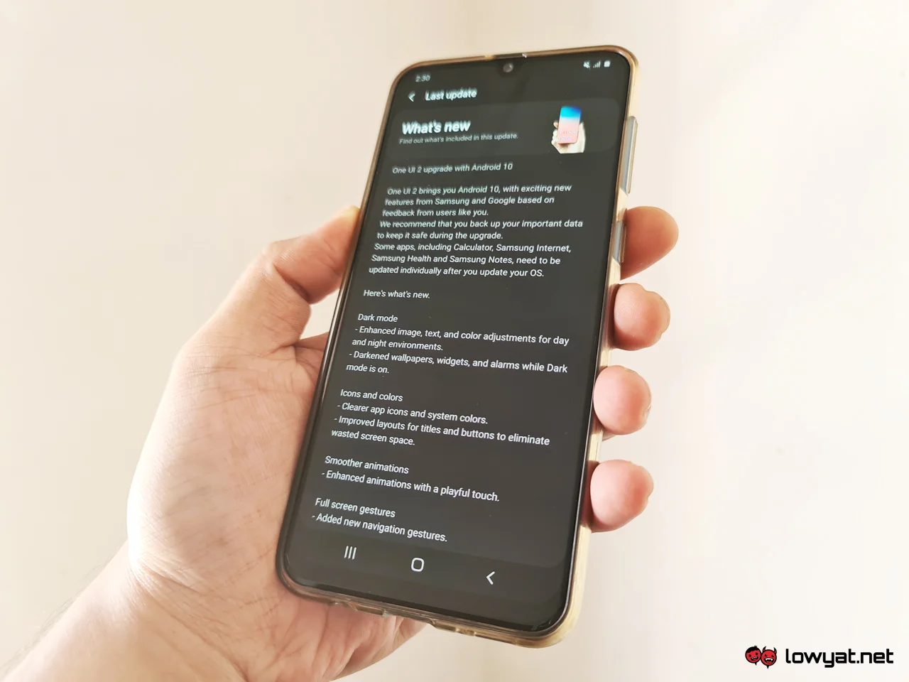 Samsung Note 10 Plus A50 Android 10 One UI update