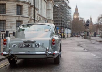 The Aston Martin DB5 on Whitehall, London.