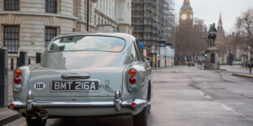 The Aston Martin DB5 on Whitehall, London.