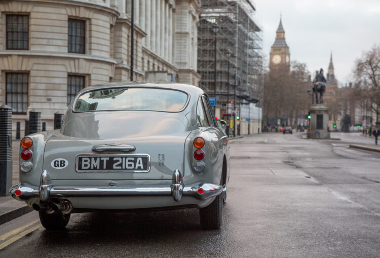 The Aston Martin DB5 on Whitehall, London.