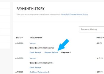 Epic Games Store refund