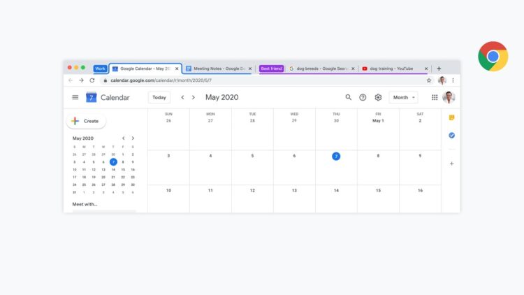 Google Chrome tab grouping