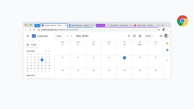 Google Chrome tab grouping