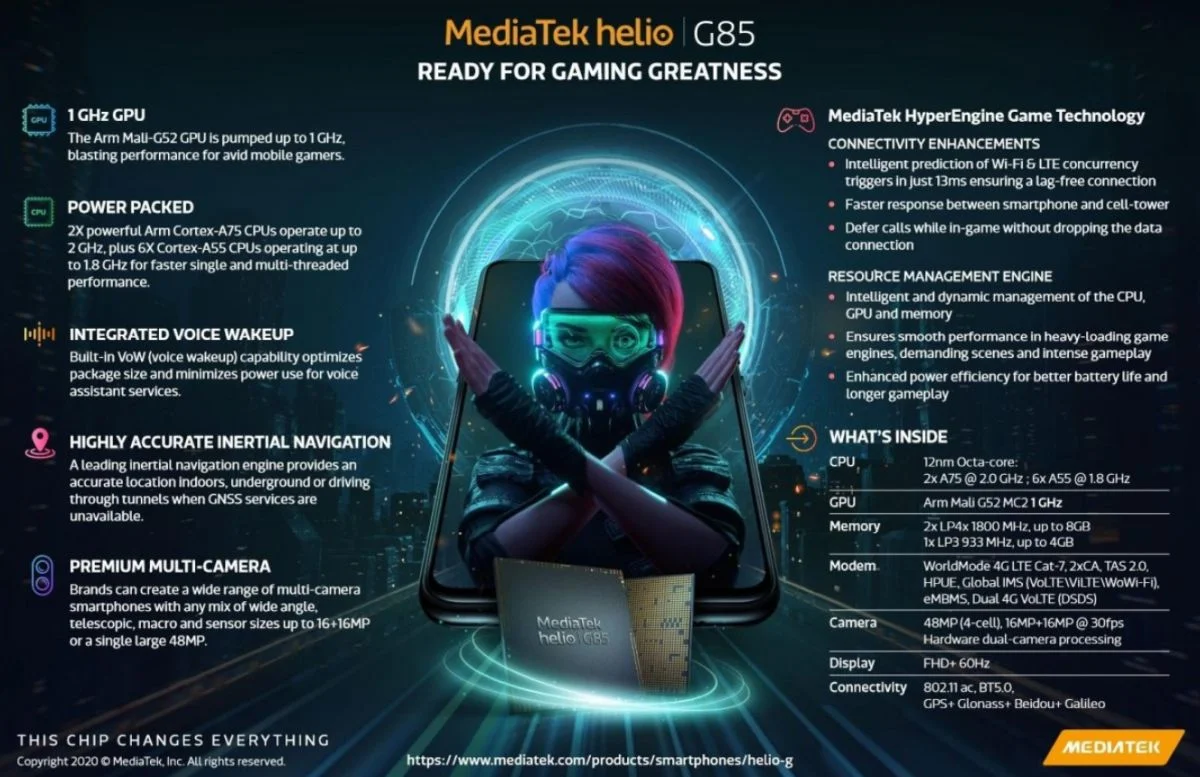 MediaTek Helio G85 specs