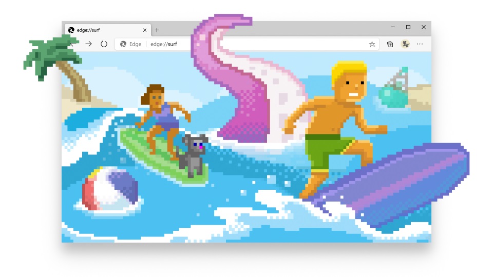 Microsoft Edge surfing game