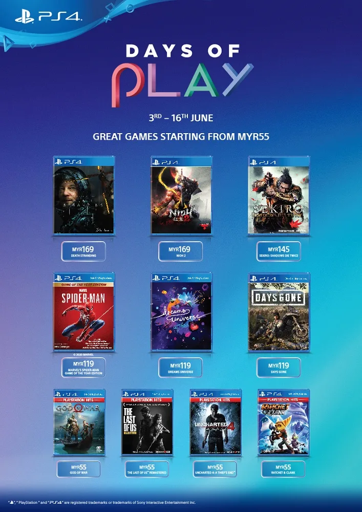 PS4 Days of Play game sale