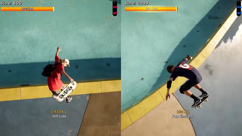 THPS 1+2 gameplay splitscreen