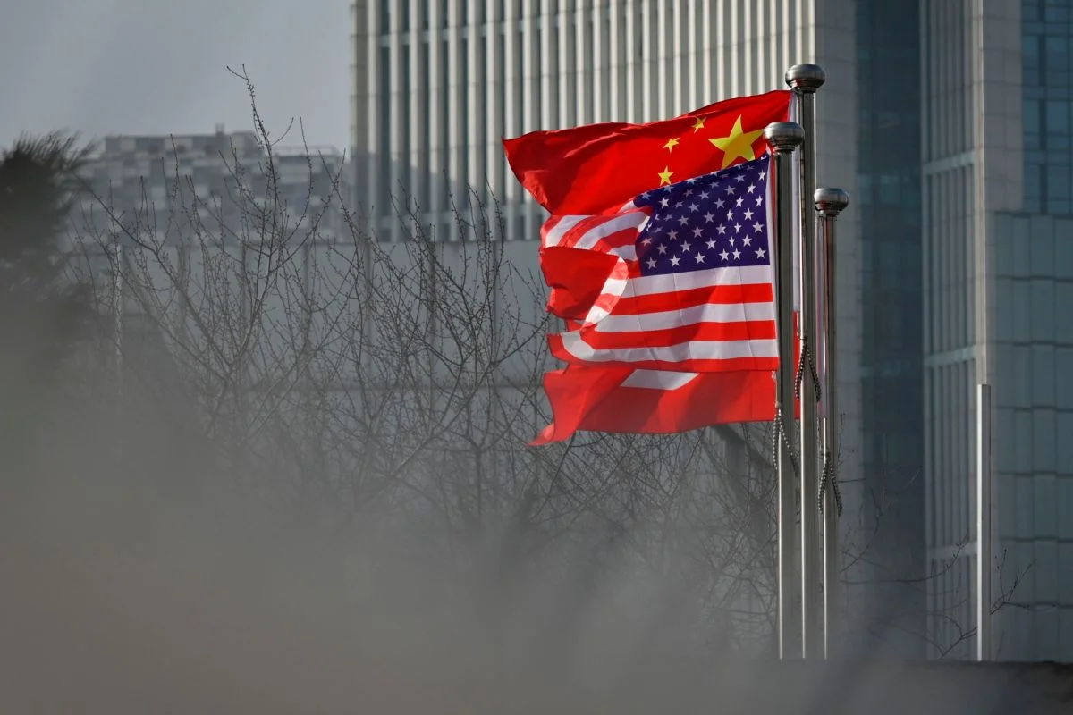 US China flags windy