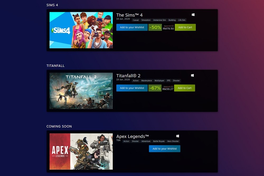EA brings Titanfall 2 and The Sims 4 to Steam, Apex Legends coming