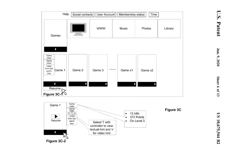 PS5 patent home UI