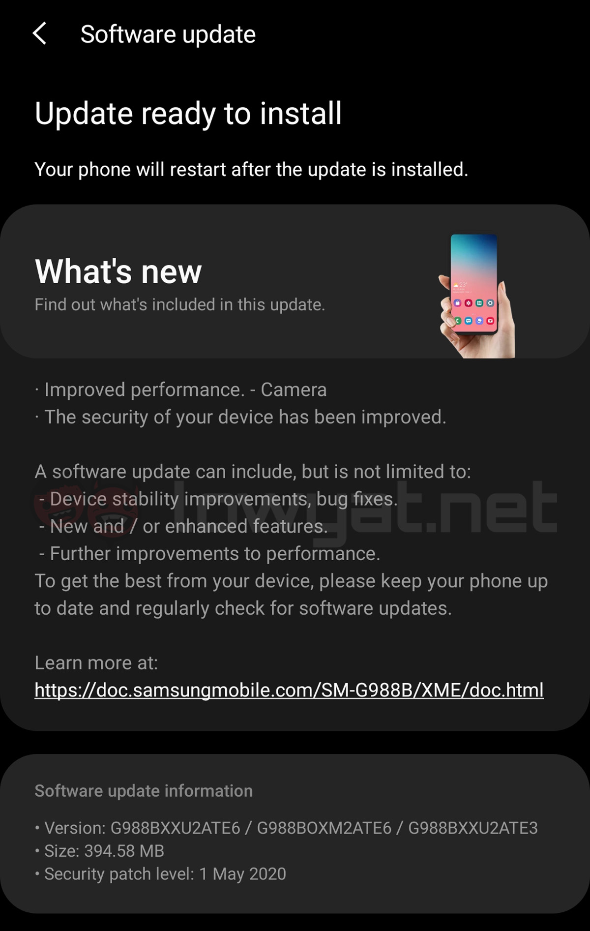 Samsung Galaxy S20 Ultra Close up zoom update 4