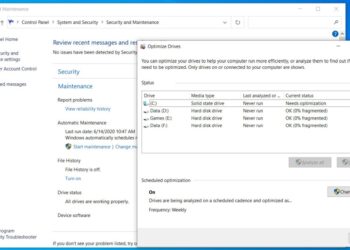 Windows 10 defragging bug