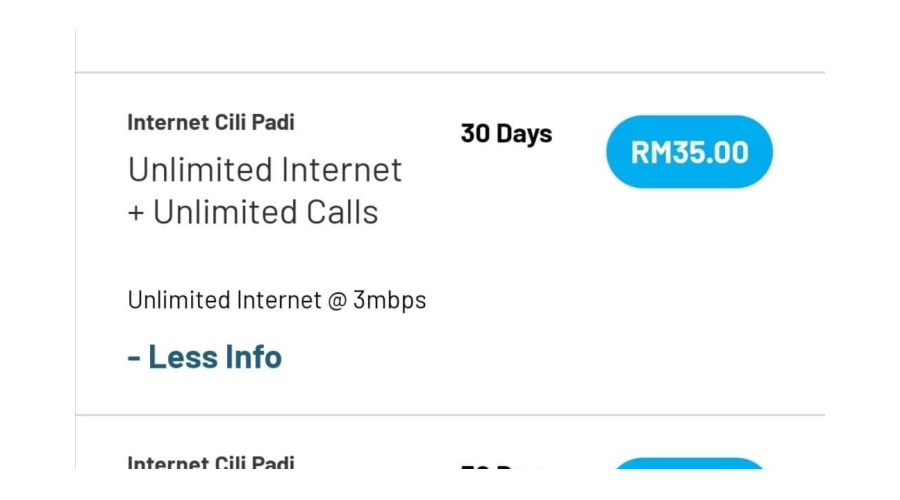 Digi unlimited internet rm35