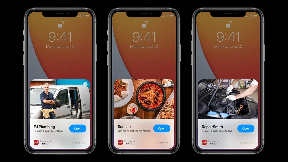 iOS 14 App Clips cards