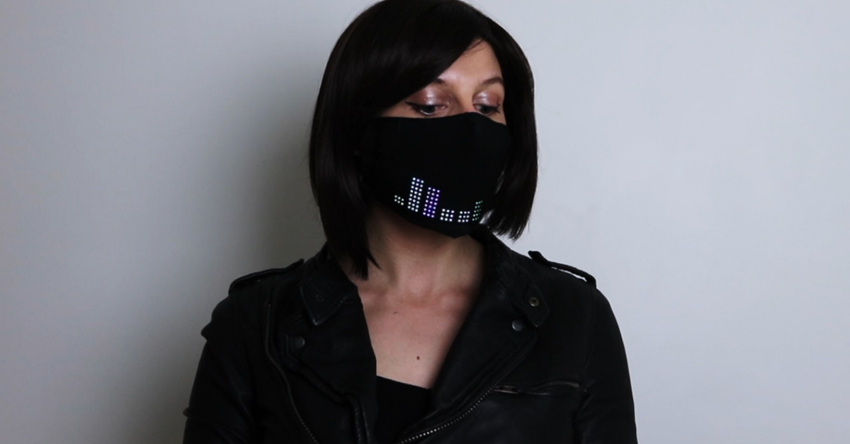 Fashion Designer Creates LED face mask charity 1