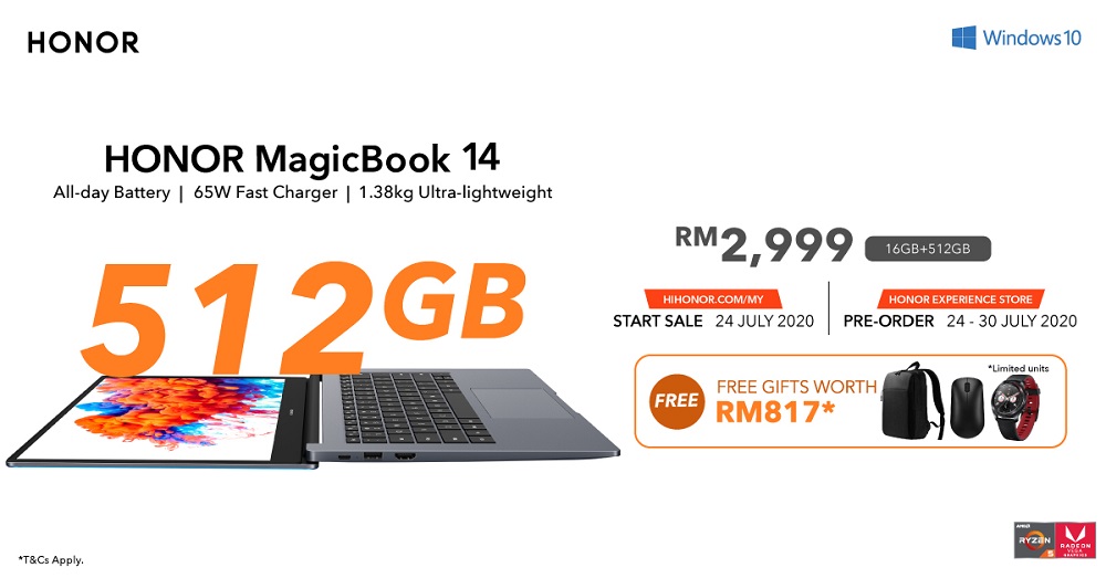 HONOR MagicBook 14 Upgraded 16GB + 512GB
