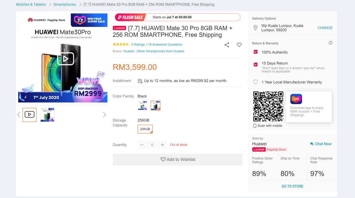 Huawei mid year 7.7 sale mate 30 pro