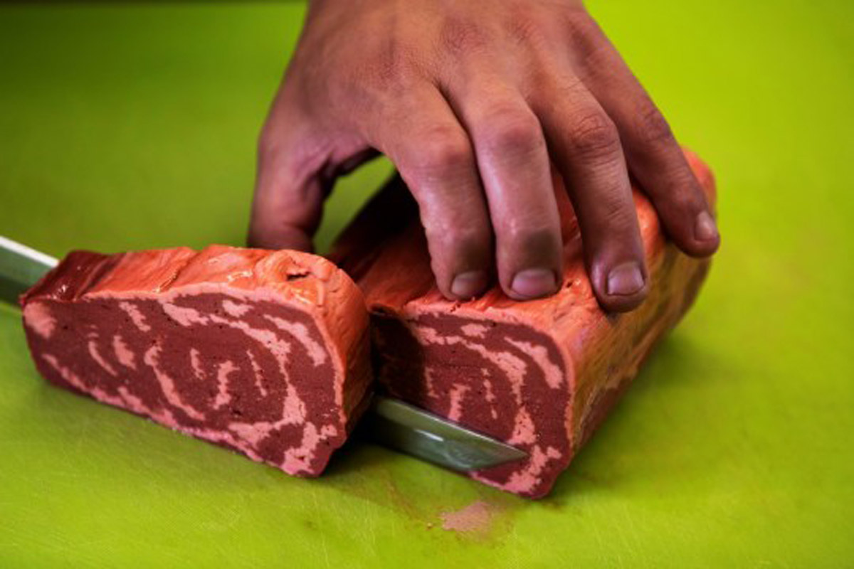 Start-up company 3D Printer plant-based steaks