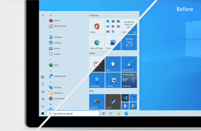 Windows Start menu change