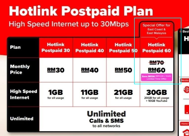 Hotlink postpaid 60 plan